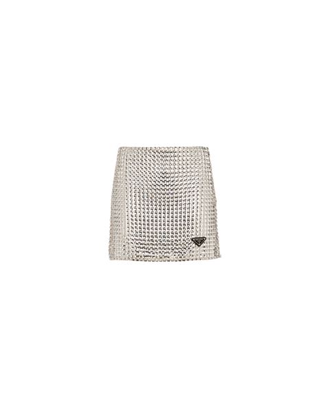 prada rhinestone mini skirt|Crystal Embroidered Rhinestone Mesh Midi.